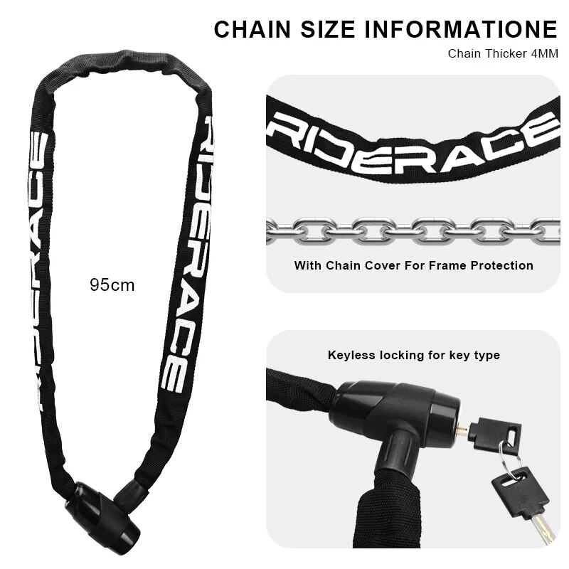 RIDERACE Bicycle Chain Lock Po - Chain Lock Combination review and price